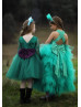 Forest Green Lace Tulle Flower Girl Dress